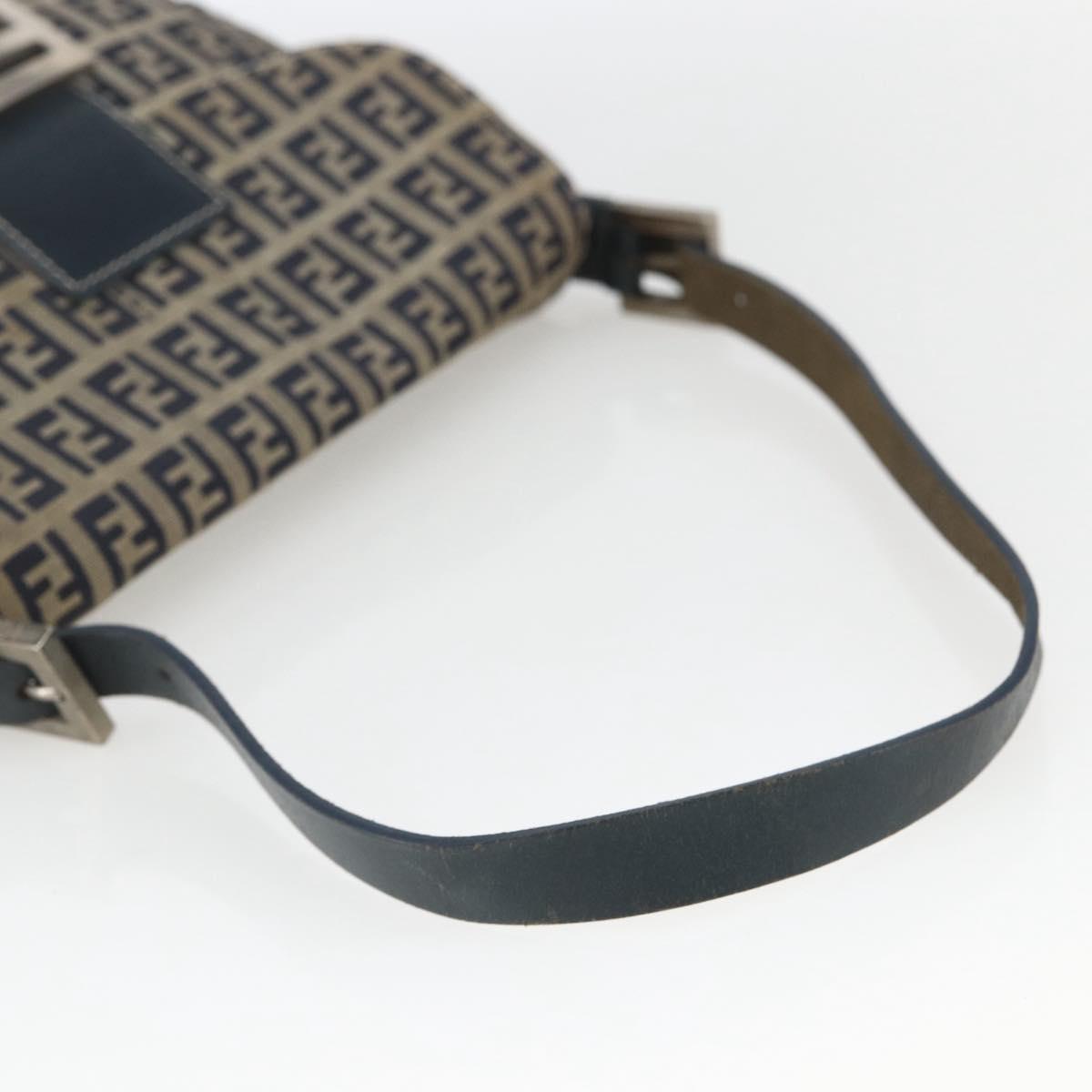 Fendi Zucchino Canvas Mamma Baguette canvas, NAVY, CANVAS, Handbag