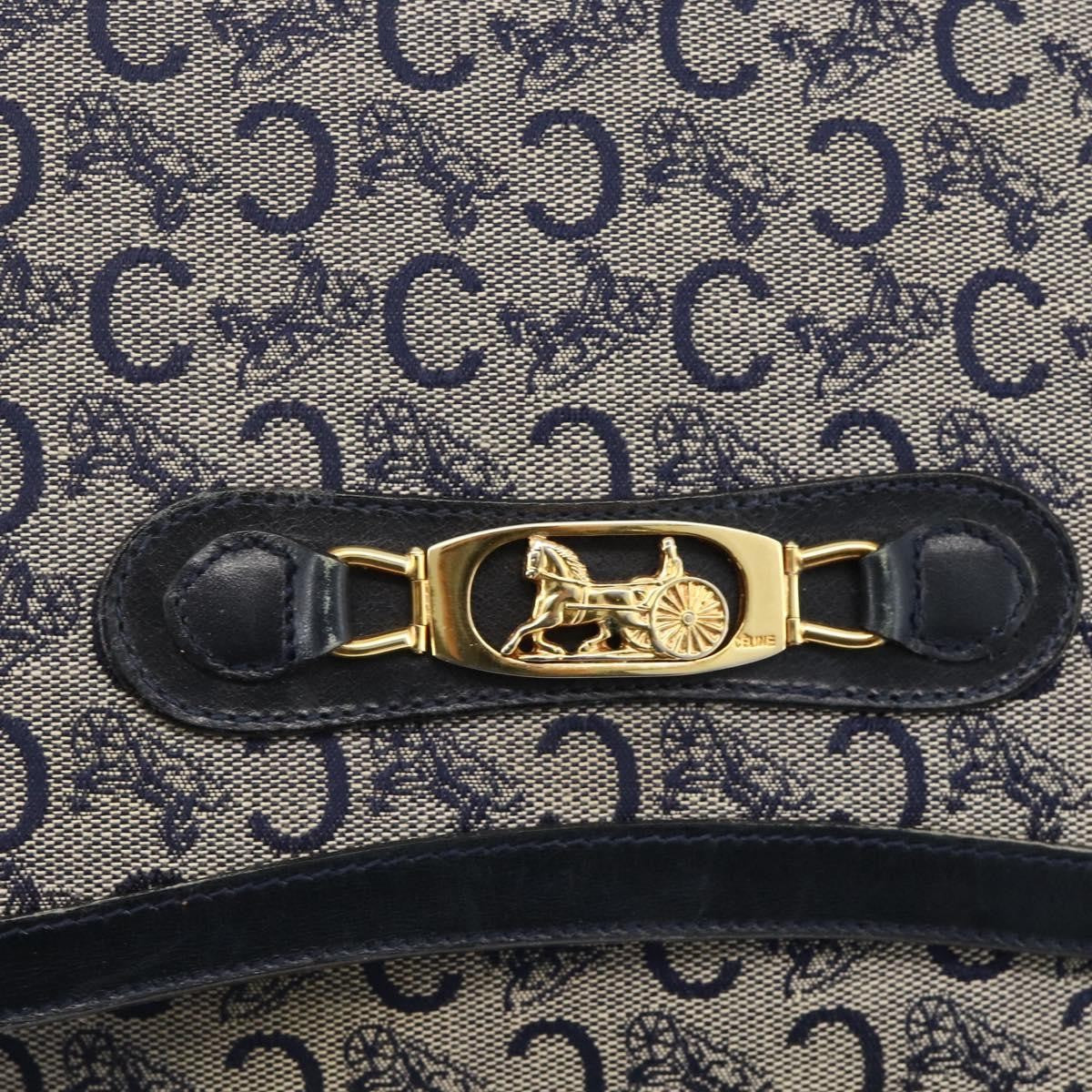 Celine C Sulky Horse carriage Canvas, Navy, Canvas, Handbag