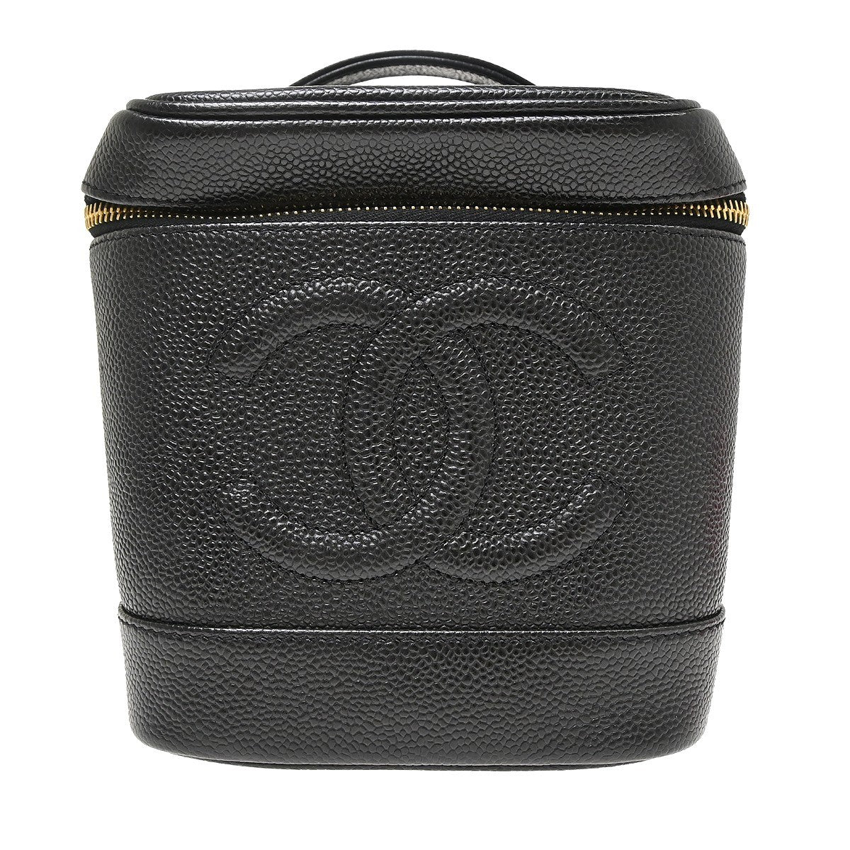 Chanel Vintage Timeless Cosmetic Case Caviar, Black, Leather, Handbag