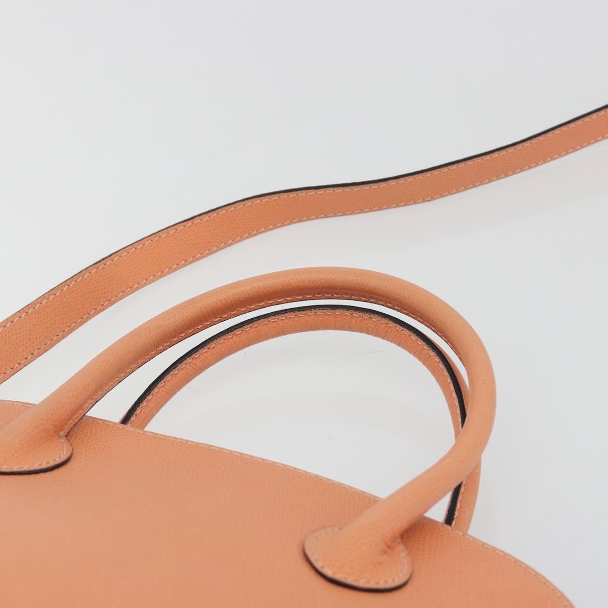 Celine Vintage Convertible Bowler Leather, Orange, Leather, Handbag