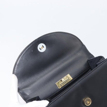 Valentino Garavani Top Handle Flap Leather, Black, Leather, Handbag