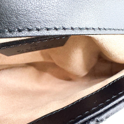 Gucci GG Marmont Flap Matelasse Leather, Black, Leather, Handbag