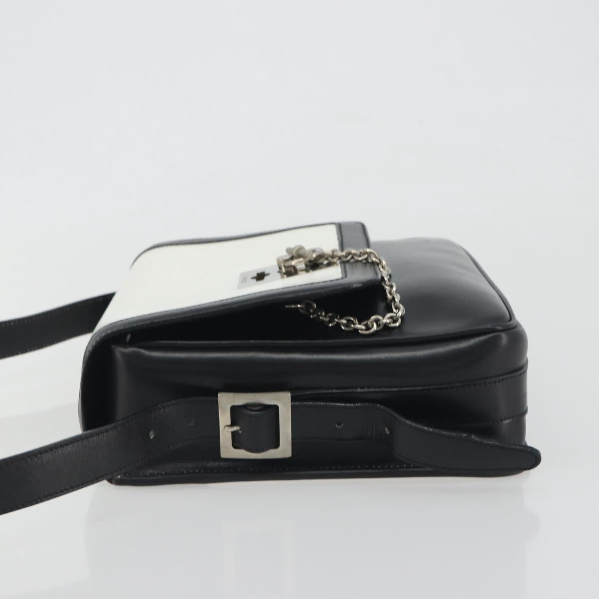 Celine Vintage Macadam Canvas, White, Leather, Shoulder Bag