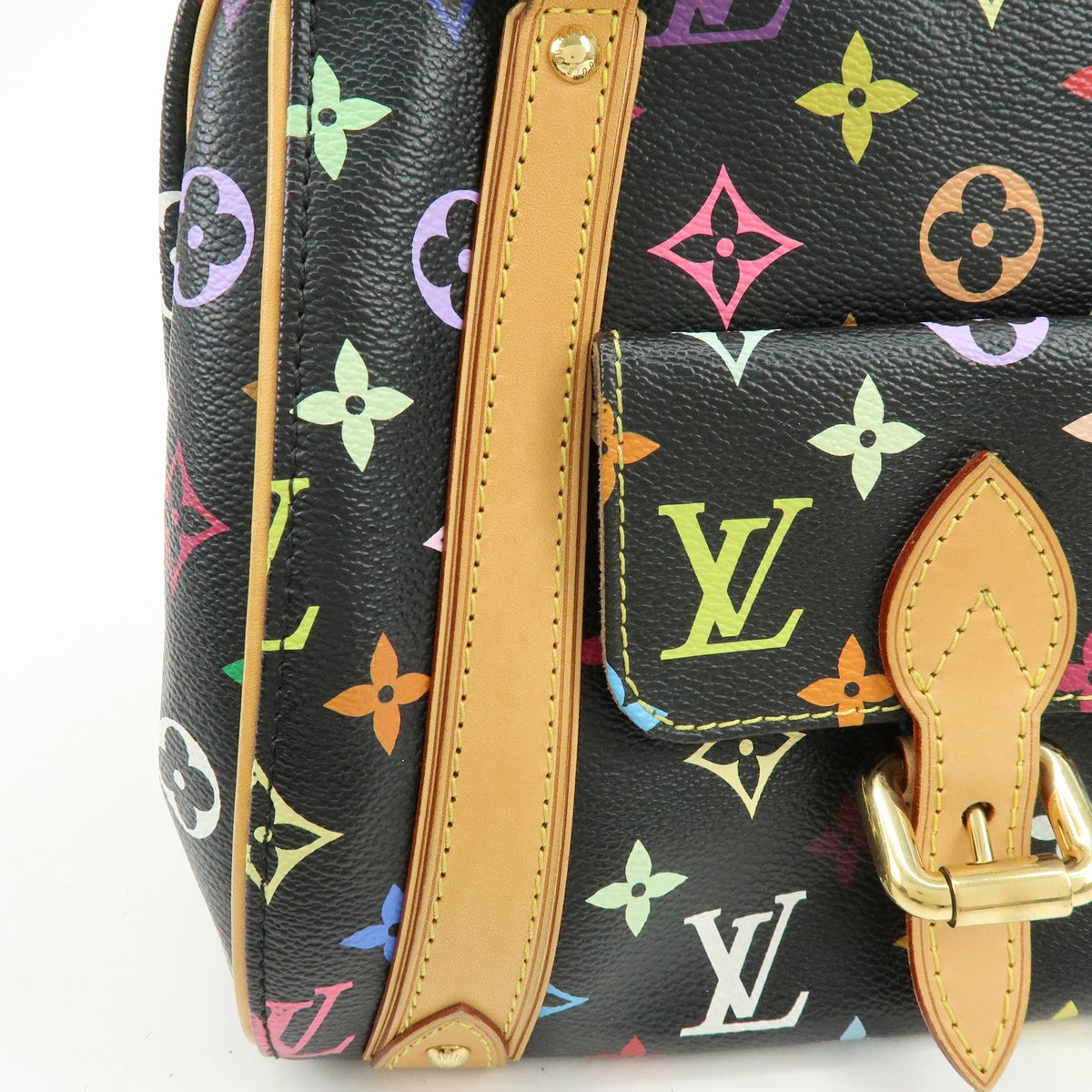 Louis Vuitton Priscilla Monogram Multicolor, Black, Canvas, Handbag