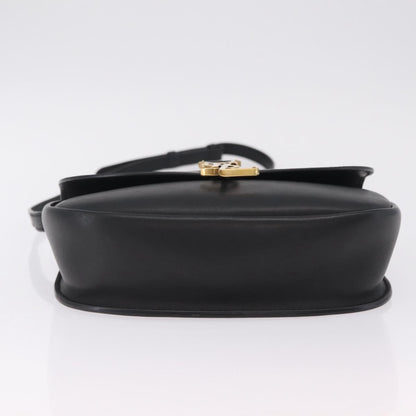 Saint Laurent Kaia Leather with Brogue Detail, Black, Leather, Shoulder Bag