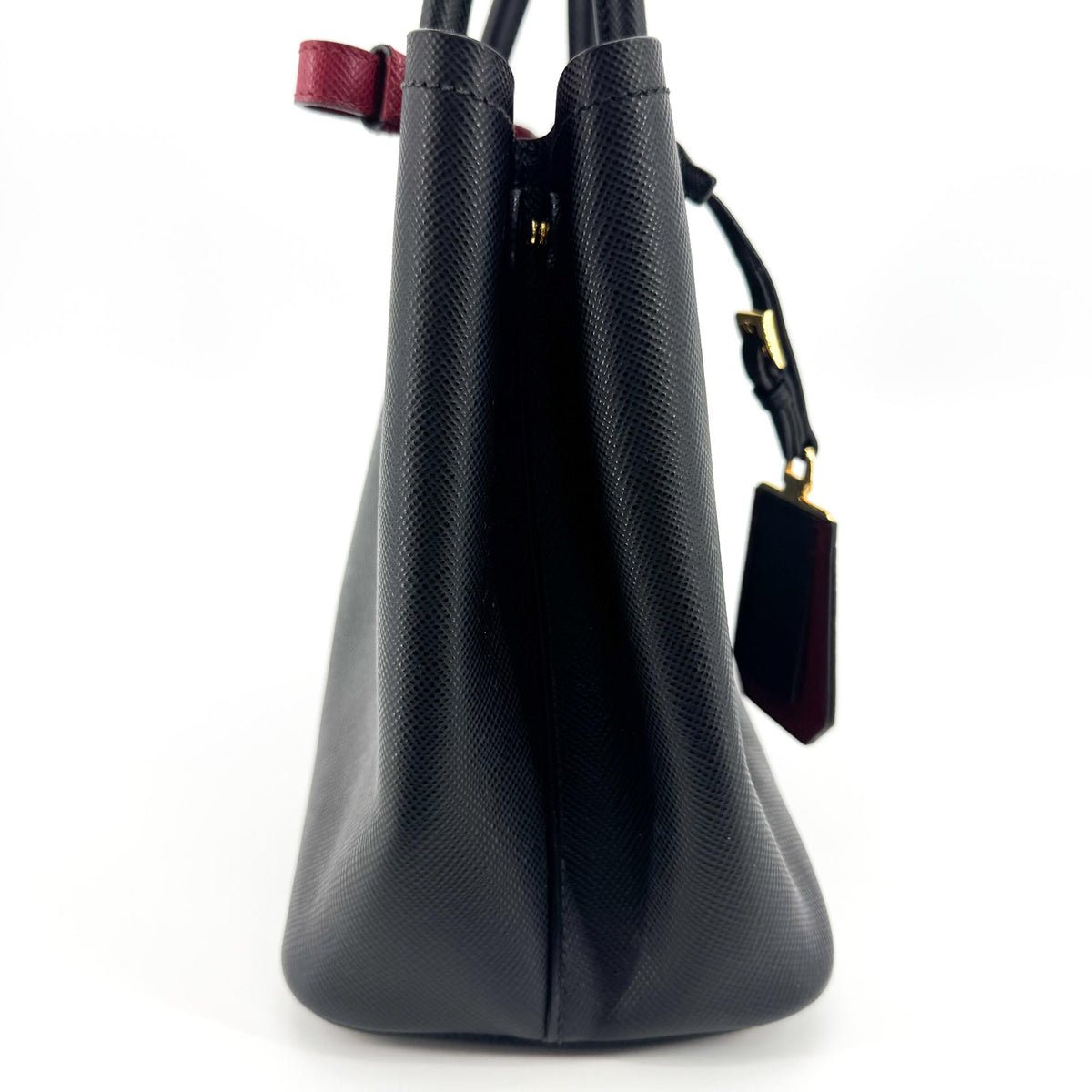 Prada Cuir Double Saffiano Leather, Black, Leather, Tote Bag