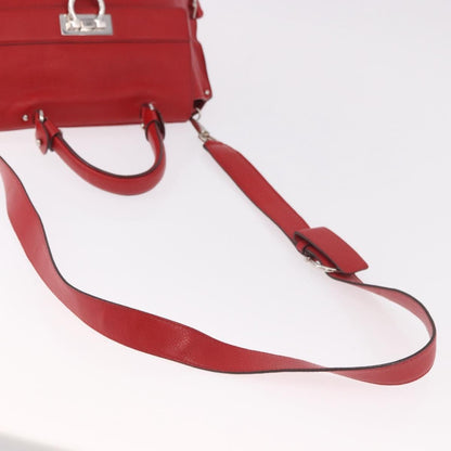 Salvatore Ferragamo Sofia Satchel Grainy Leather, Red, Leather, Handbag