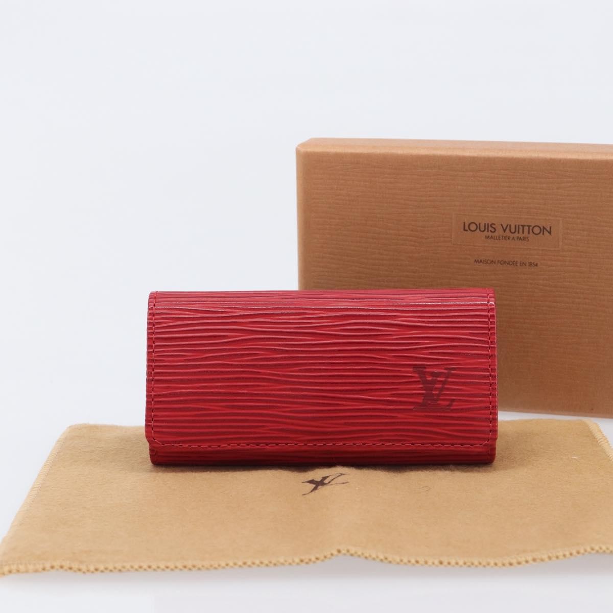 Louis Vuitton Multiclés 4 Cuir verni, Red, Leather, Wallet