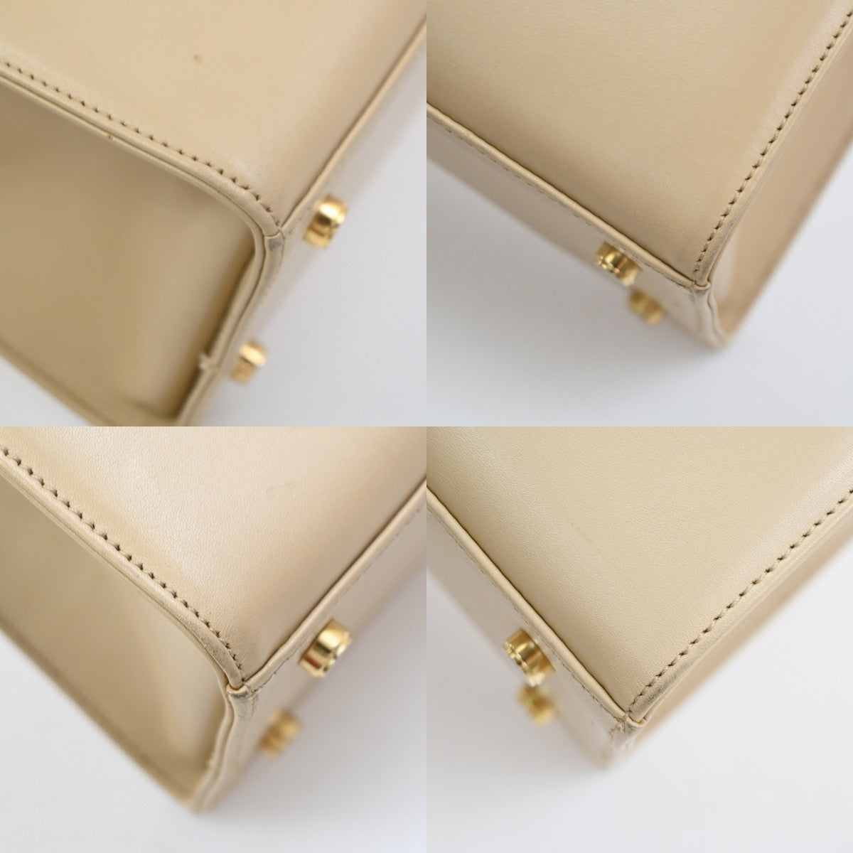 Salvatore Ferragamo Vala Leather, Beige, Leather, Shoulder Bag