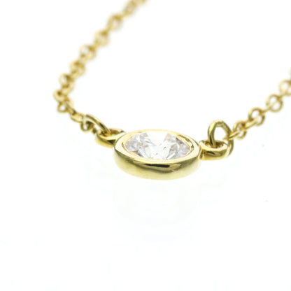 Tiffany & Co. Elsa Peretti Diamonds By The Yard Pendant 18K Rose Gold with Pear-Shaped Diamond, Yellow, Yellow Gold, Necklace