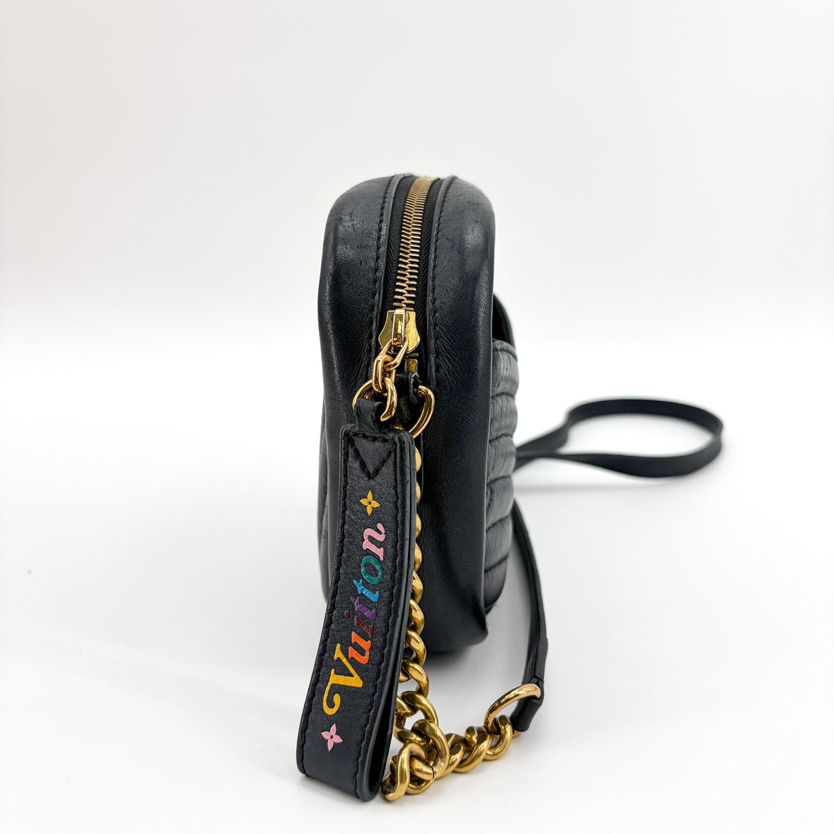 Louis Vuitton New Wave Camera Quilted Leather, Black, Leather, Handbag