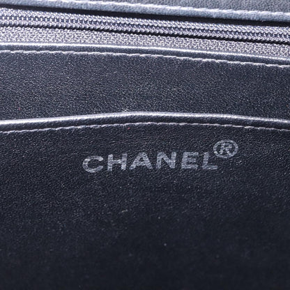 Chanel Vintage CC Box Flap Leather, Black, Patent Leather, Handbag