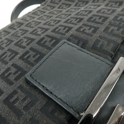 Fendi Zucchino Canvas Mamma Baguette Canvas, Black, Canvas, Shoulder Bag