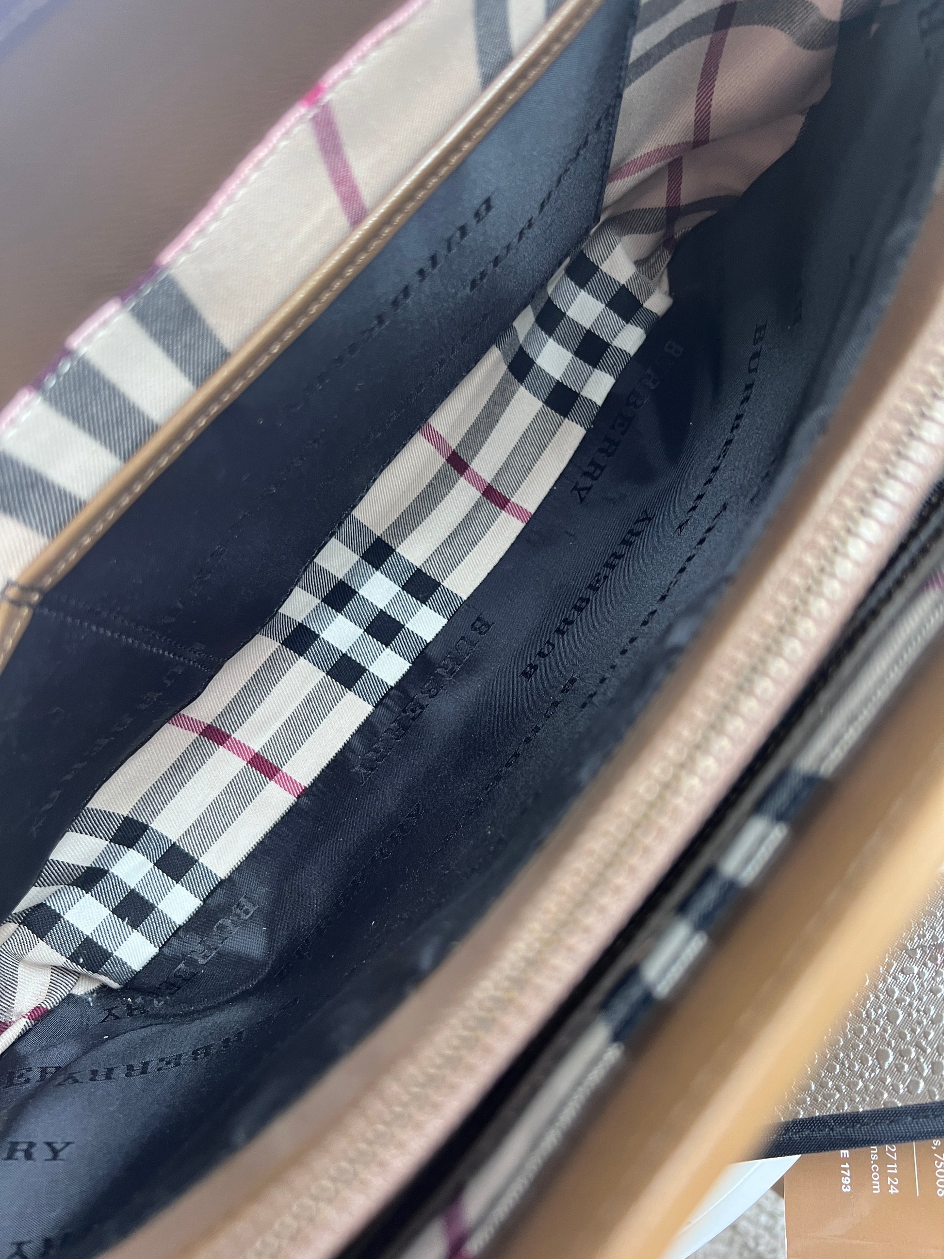 Burberry Tote Leather, BEIGE, LEATHER, Tote bag