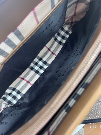 Burberry Tote Leather, BEIGE, LEATHER, Tote bag