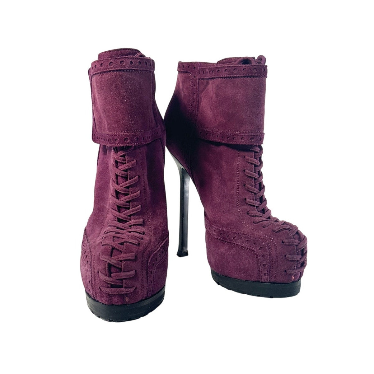 YVES SAINT LAURENT Lace Up Stiletto Boots
