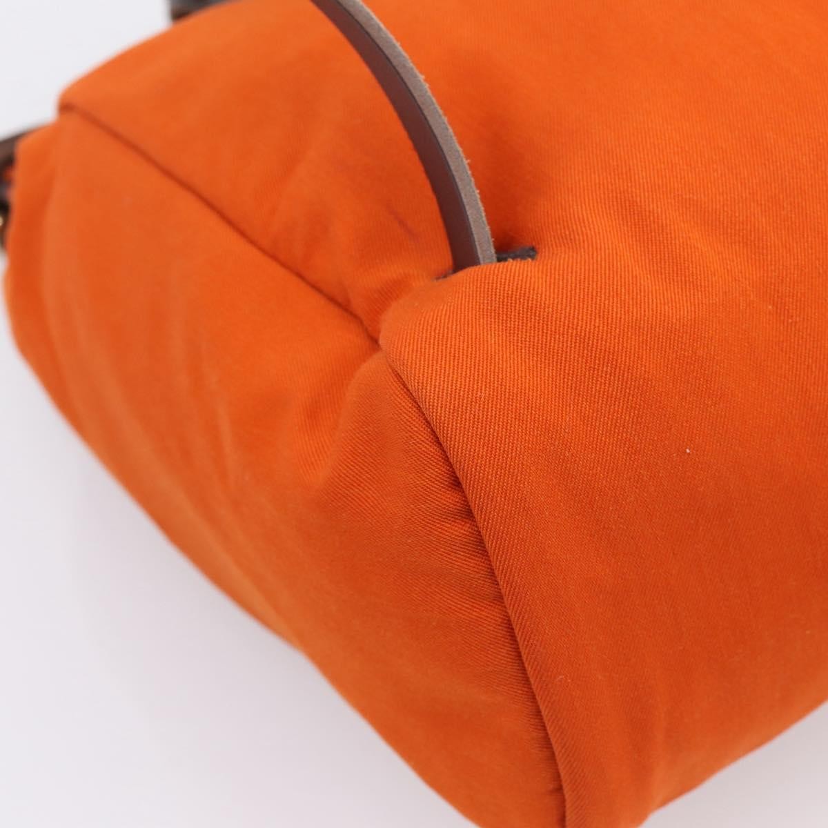 Hermes Herbag A Dos Toile, Orange, Canvas, Backpack