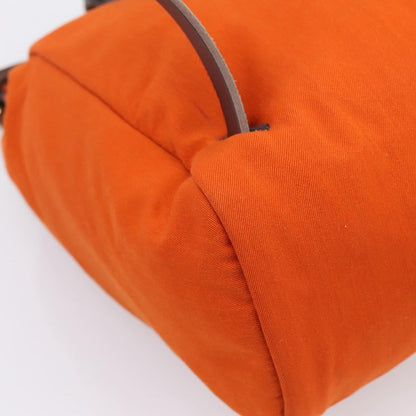 Hermes Herbag A Dos Toile, Orange, Canvas, Backpack