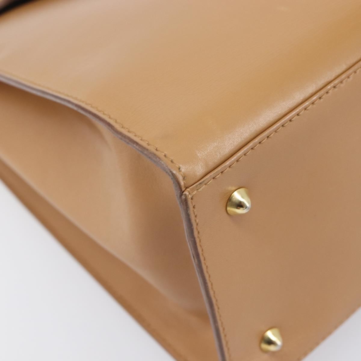 Gucci Vintage Lady Lock Top Handle Leather, Beige, Leather, Handbag