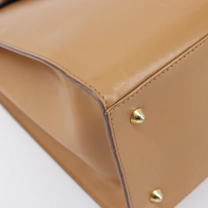 Gucci Vintage Lady Lock Top Handle Leather, Beige, Leather, Handbag