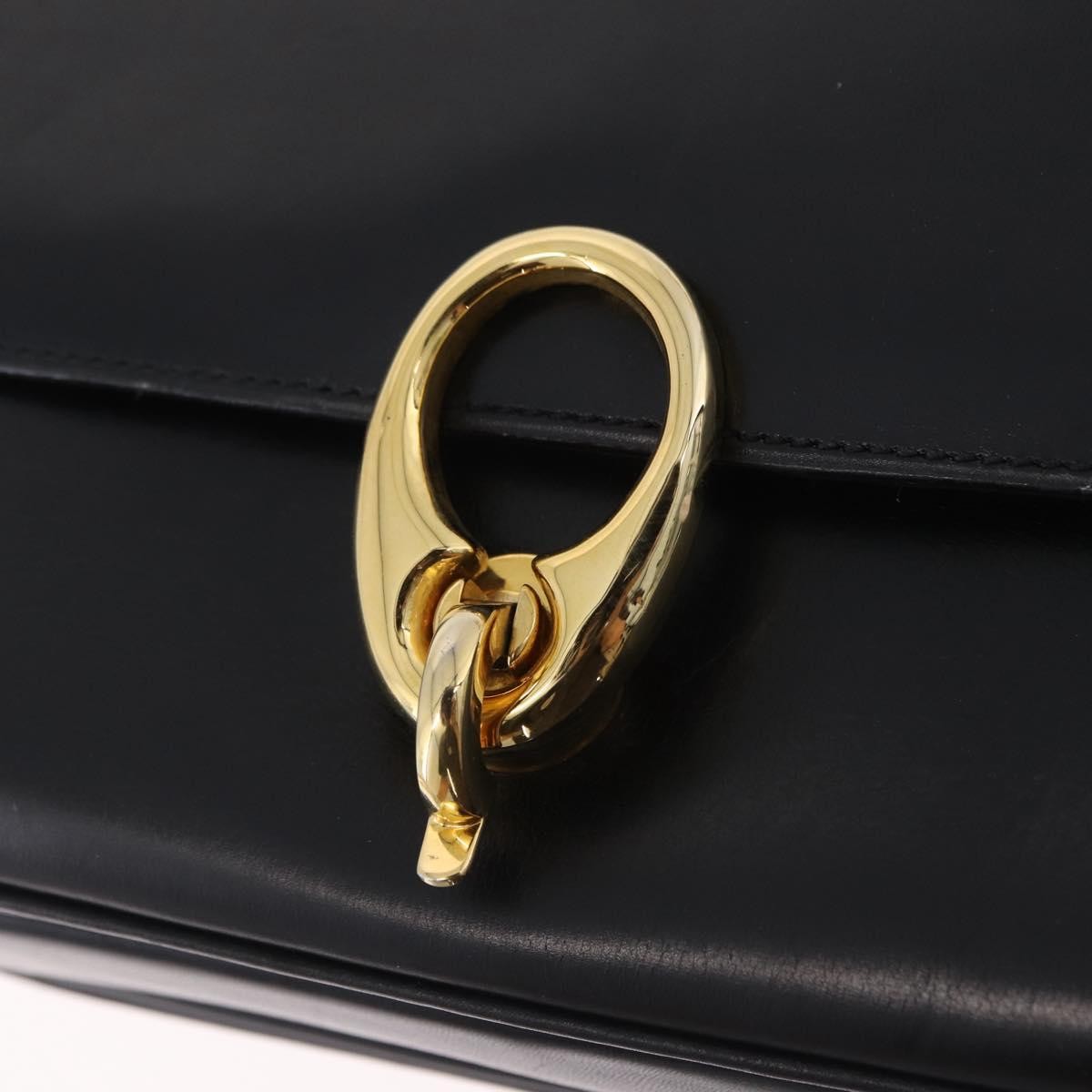 Celine Flap Shoulder Leather, Black, Leather, Shoulder Bag