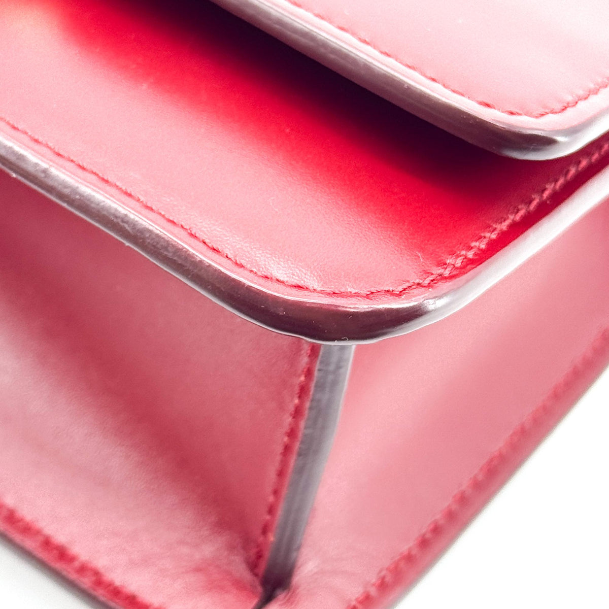 Burberry TB Flap Leather, Red, Leather, Handbag