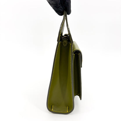 Burberry Title Pocket Leather, Green, Calfskin, Crossbody Bag