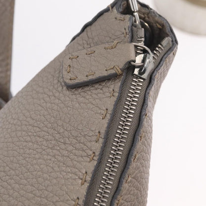 Fendi Selleria Leather, Silver, Leather, Crossbody Bag