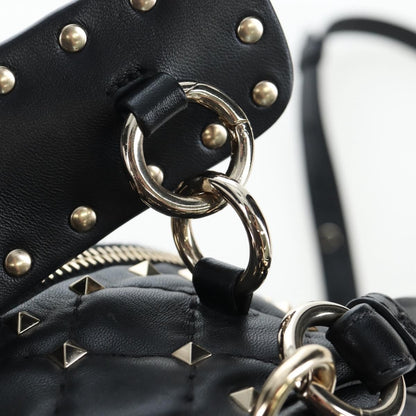 Valentino Garavani Rockstud Spike Quilted Leather, Black, Leather, Backpack