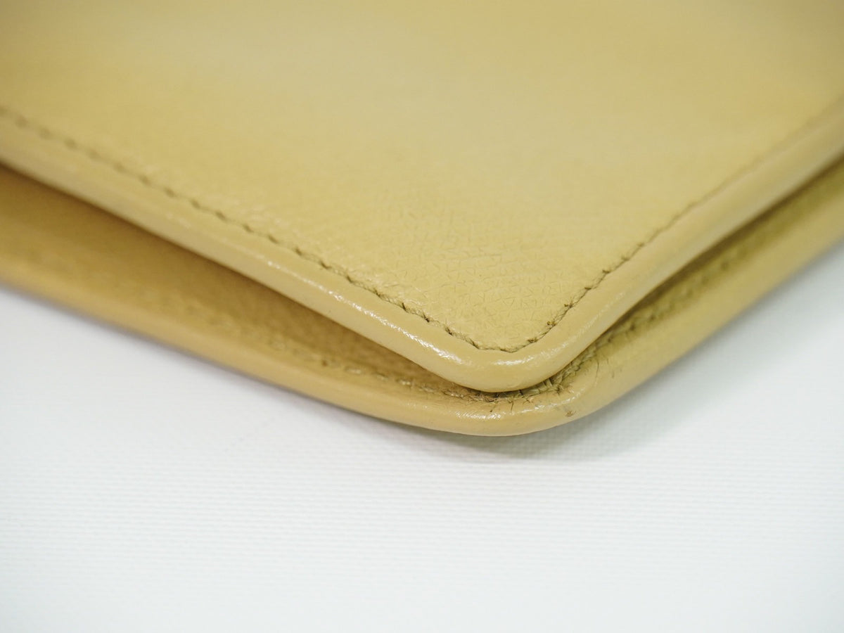 Chanel CC bifold wallet leather, Beige, Leather, Wallet