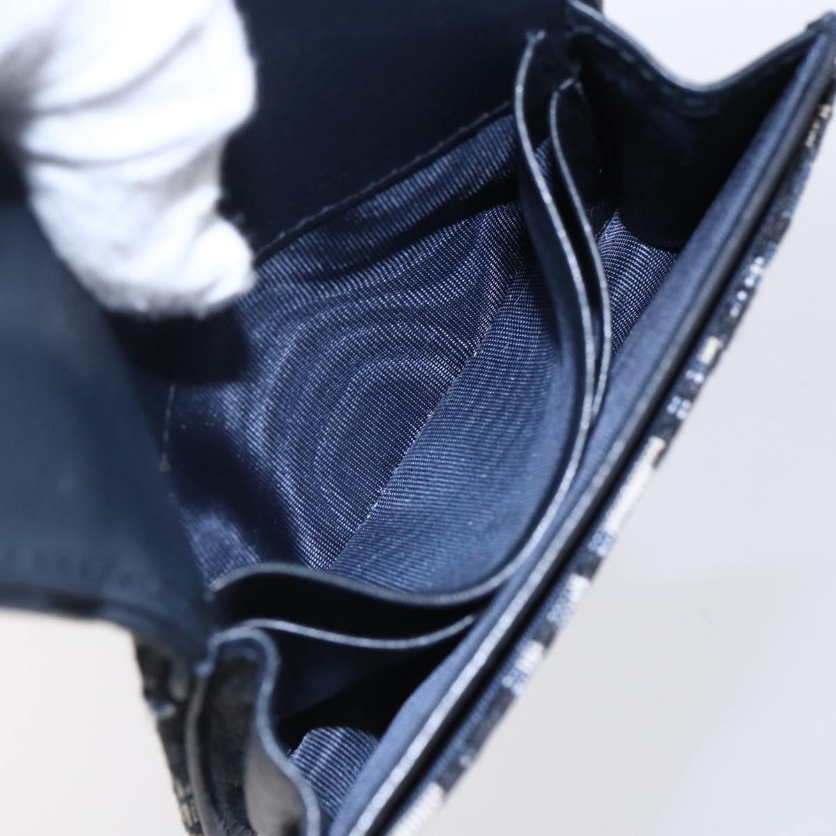 Christian Dior Saddle Card Case Oblique Canvas, Navy, Canvas, Card Holder