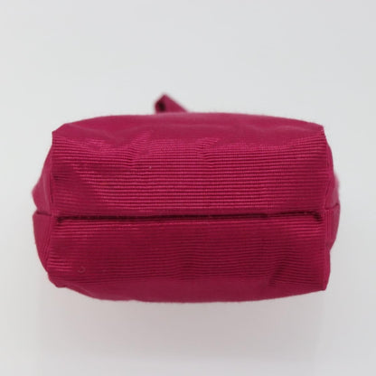 Celine Circle Logo Pouch Nylon, Pink, Nylon, Clutch