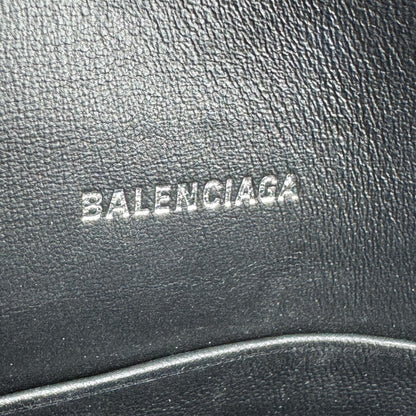 Balenciaga Hourglass Chain Leather, Black, Leather, Shoulder Bag