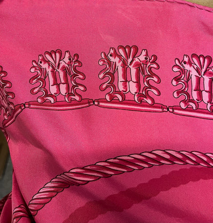 Hermes Carré 90 Silk multicolor, Pink, Silk, Scarf