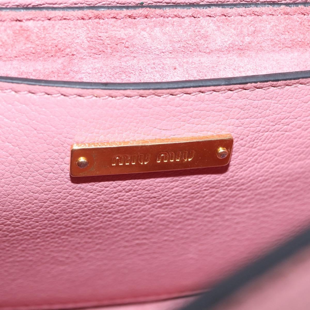Miu Miu Madras Crystal Buckle Leather, Pink, Leather, Shoulder Bag