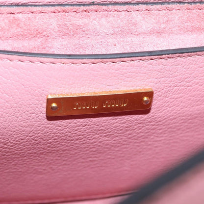 Miu Miu Madras Crystal Buckle Leather, Pink, Leather, Shoulder Bag