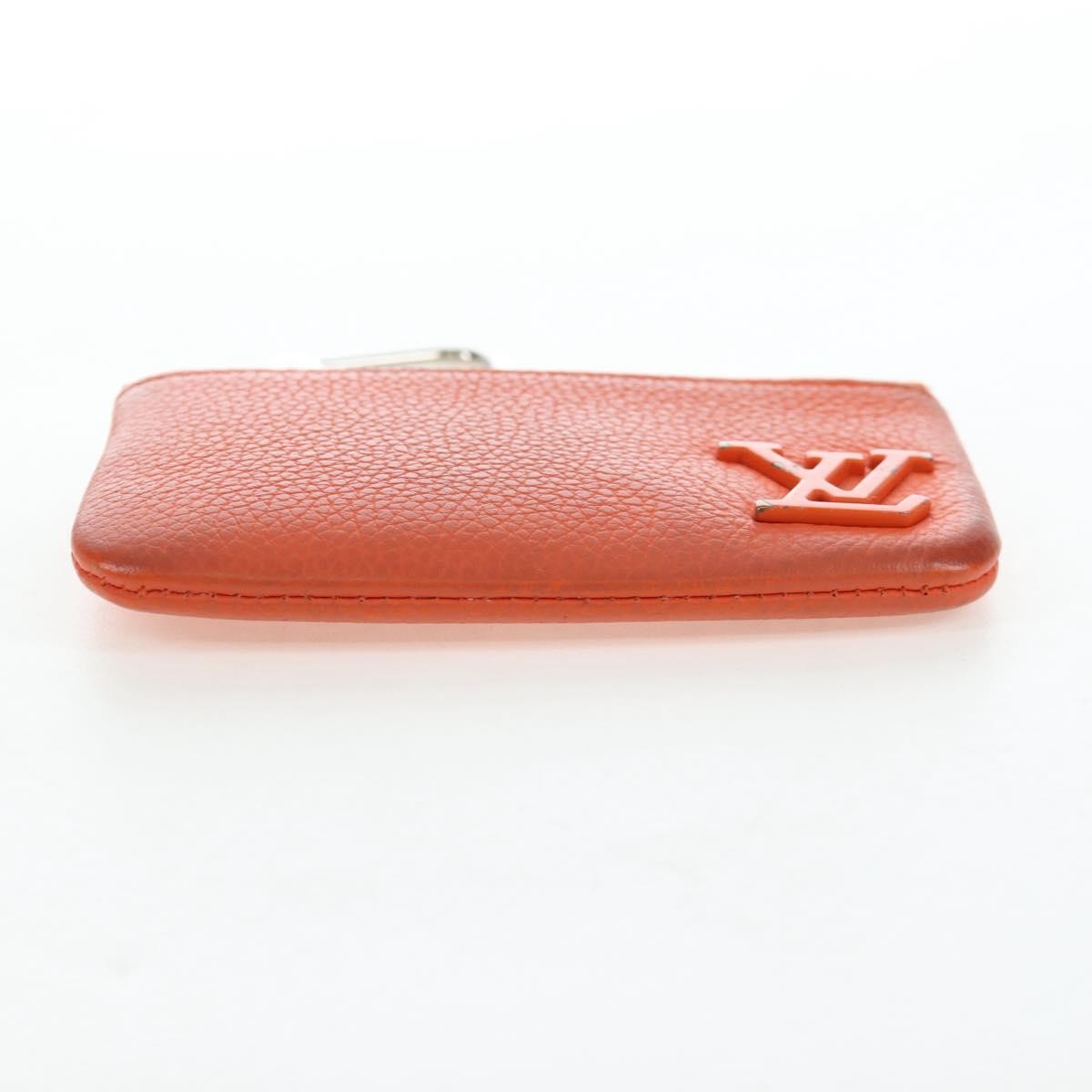 Louis Vuitton Pochette Clés Everyday LV leather, Orange, Leather, Wallet
