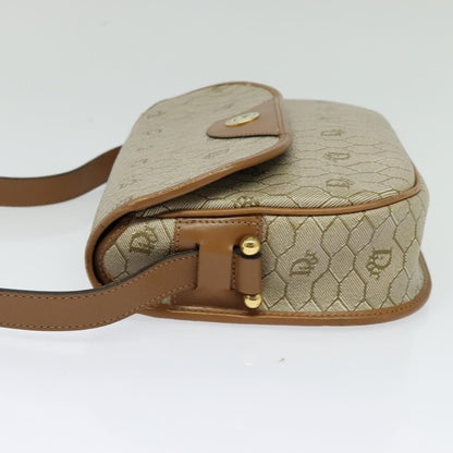 Christian Dior Vintage Honeycomb Canvas, Beige, Canvas, Shoulder Bag