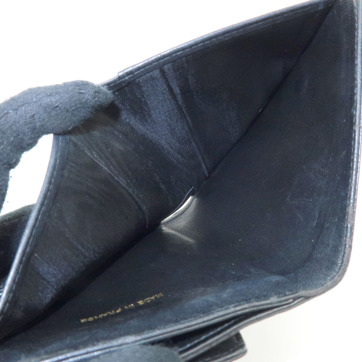 Chanel Vintage Timeless Bifold Caviar, Black, Leather, Wallet