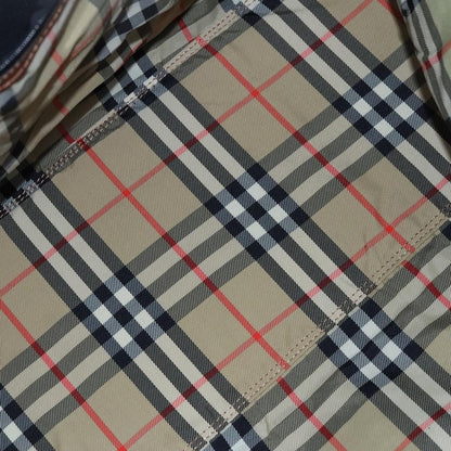 Burberry Nova check boston Canvas, Brown, Leather, Handbag