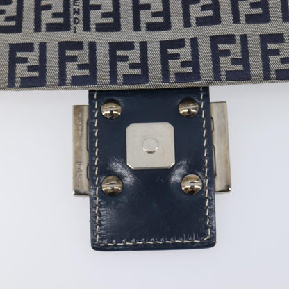 Fendi Zucchino Mamma Baguette Canvas, Navy, Canvas, Shoulder Bag