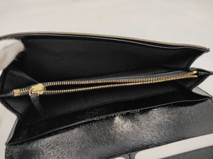Fendi Logo Continental Leather, Beige, Canvas, Wallet