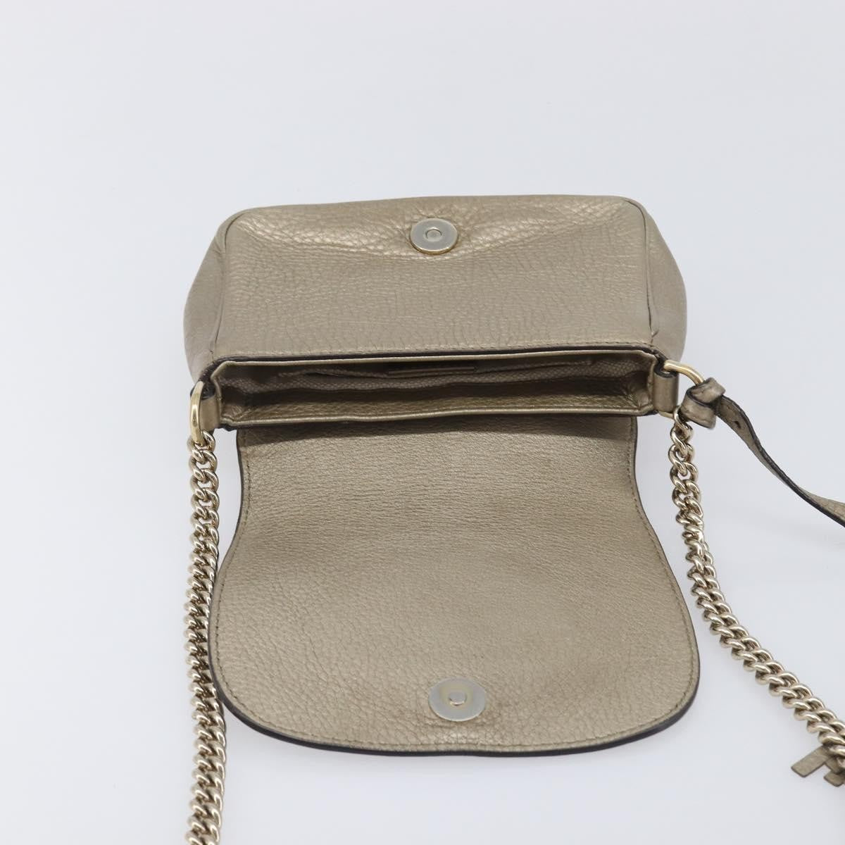 Gucci Soho Chain Leather, Gold, Leather, Crossbody Bag
