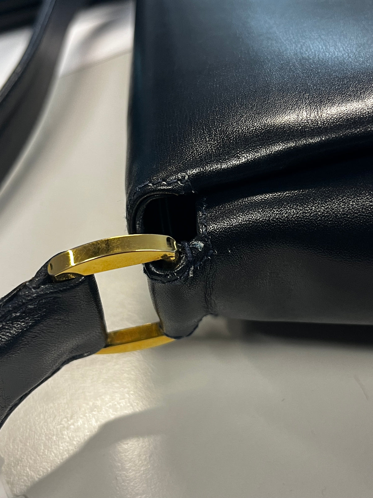 Gucci D-Ring leather, Navy, Leather, Handbag