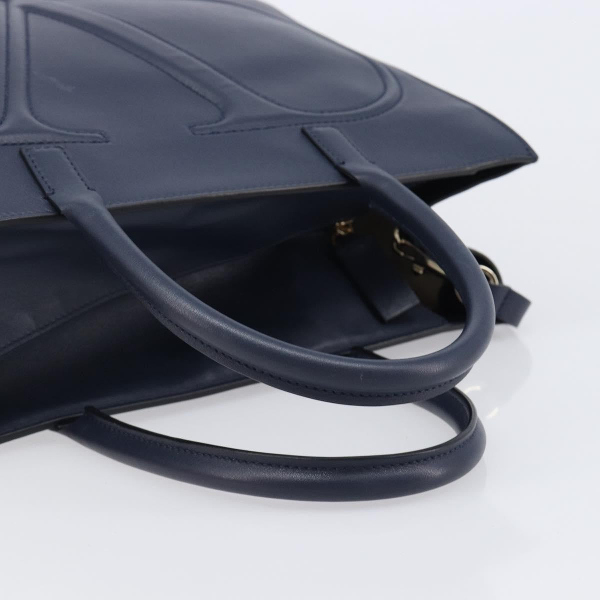 Valentino Garavani VLogo Convertible Shopper Leather, Navy, Leather, Tote Bag