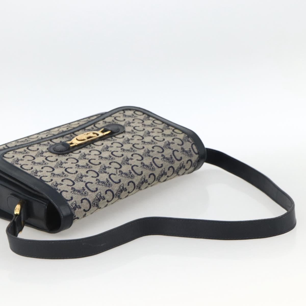 Celine C Sulky Horse carriage Canvas, Navy, Canvas, Handbag