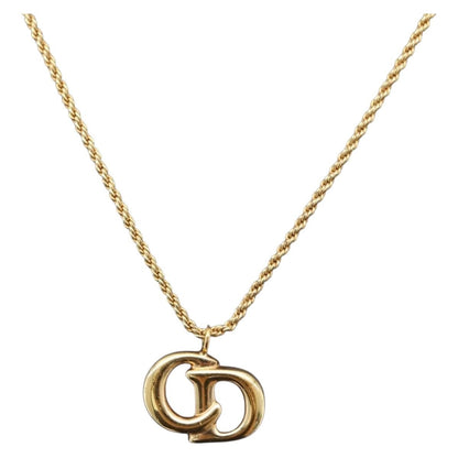 Christian Dior CD Pendant Metal, Gold, Metal, Necklace