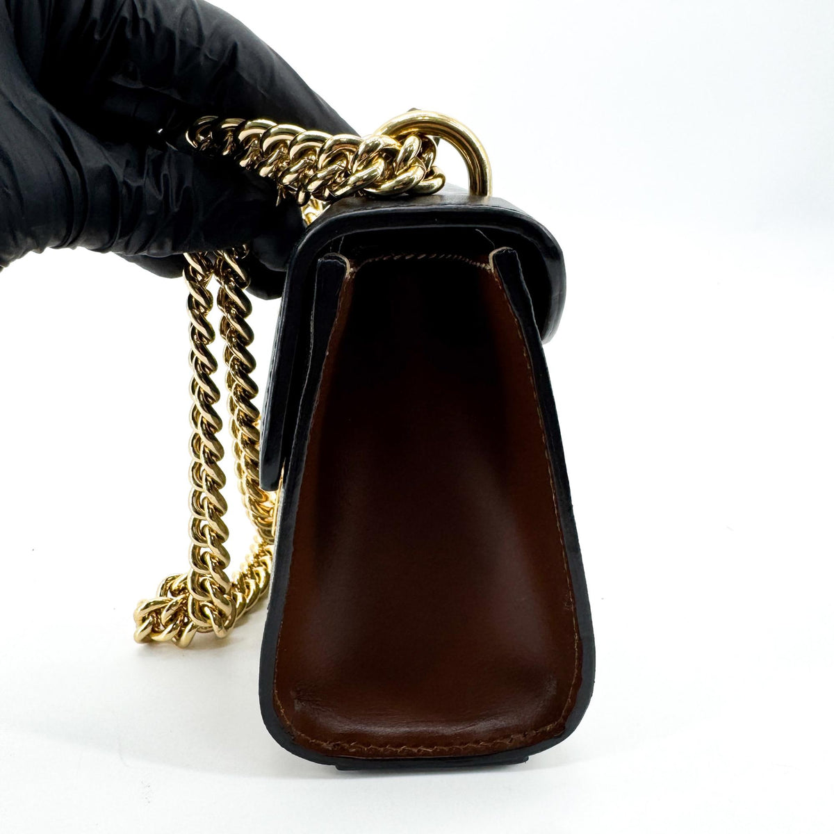 Gucci Padlock GG Coated Canvas and Leather, Brown, Canvas, Shoulder Bag