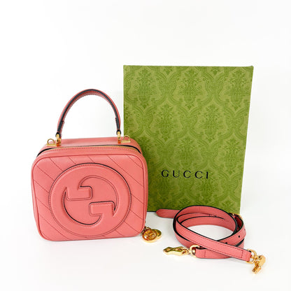Gucci Blondie NM Top Handle Leather, Pink, Leather, Handbag