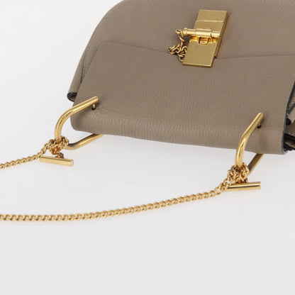 Chloe Drew Crossbody Bag Leather, BEIGE, LEATHER, Shoulder bag